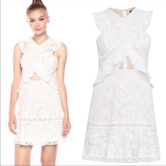 NWT BCBCMAXAZRIA CAREEN RUFFLE DRESS BRIDAL SHOWER - Picture 2 of 7